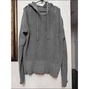 Alexander Wang Gray Crewneck Hooded Knit Sweater